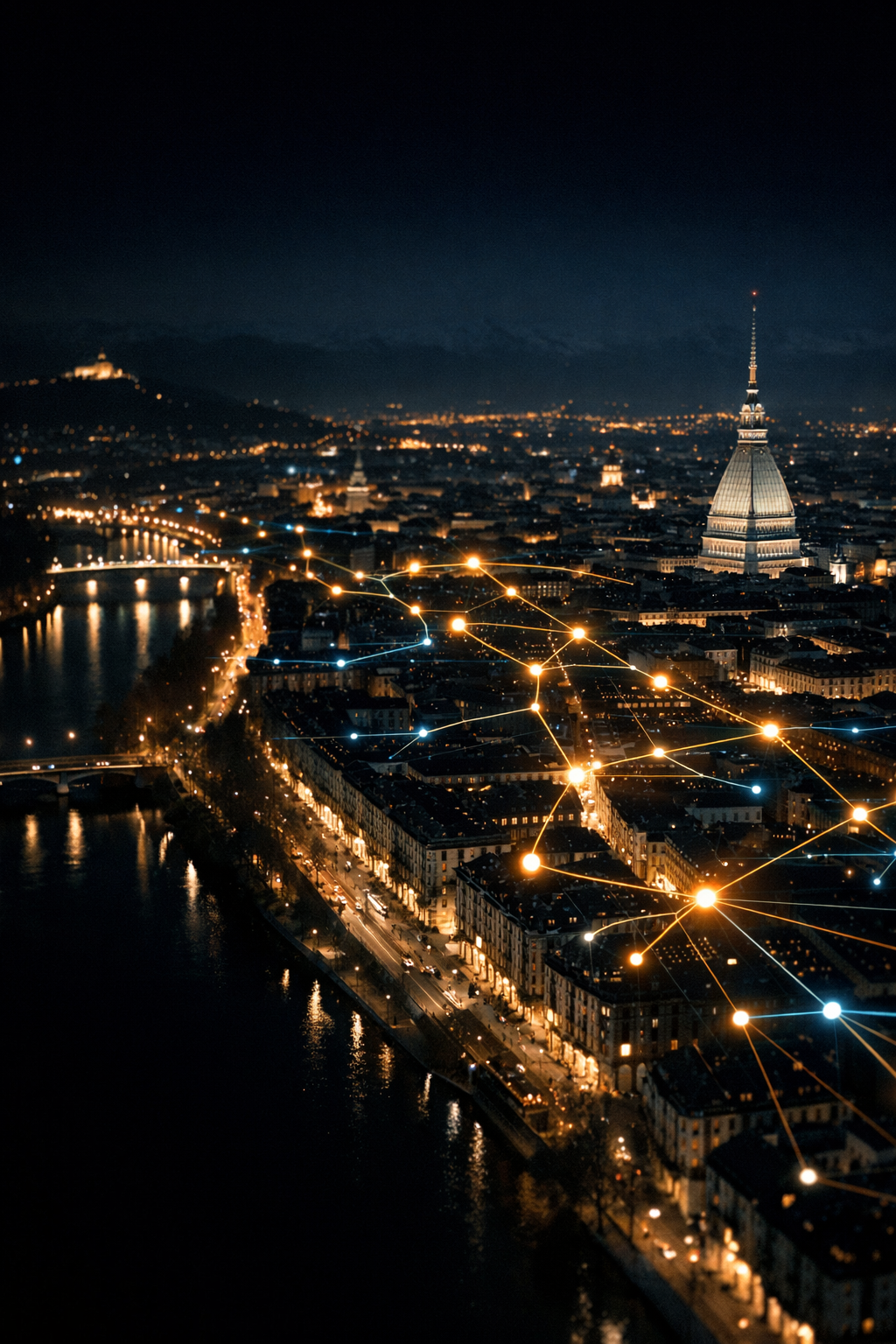 Torino night map view